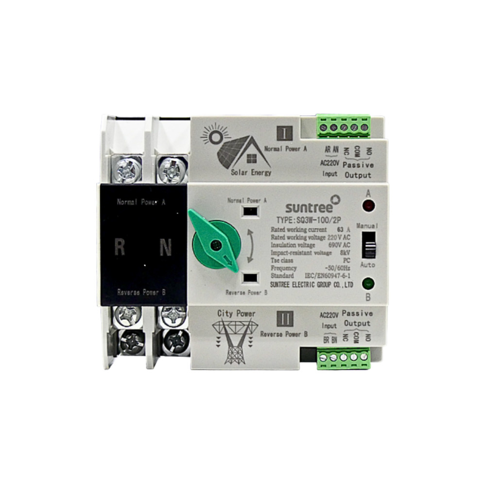 ATS Suntree 63A 230V 2 Poli: Commutatore Automatico per Impianti Off-Grid