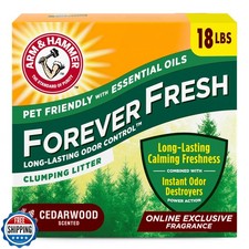 Arm and Hammer Forever Fresh Clumping Cat Litter Cedarwood, MultiCat 18lb, Pe