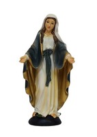 Heiligenfigur Madonna Immaculata 15 Cm Handbemalt Blau/Weiß Polyresin