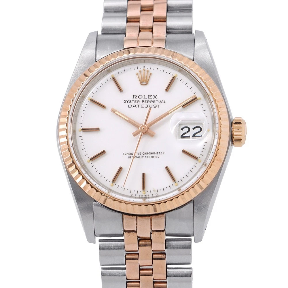 Rolex — ROLEX Datejust 36mm Steel 18K Rose Gold Gold Dial 1601/5