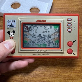 Nintendo Game & Watch Mickey Mouse 1981 Wide Screen with Box Tested Works!