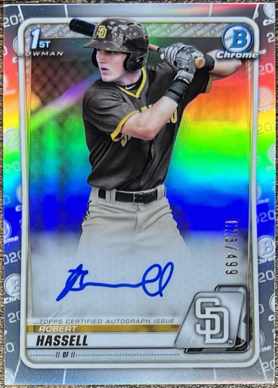 Robert Hassell 2020 Bowman Draft Chrome 1st Refractor Auto #023/499 #CDA-RHA