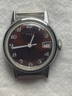Vintage Timex Women Watch 25mm Red Dial - Date Manual Wind - FOR PARTS