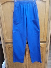 Ladies Blue Elastic Waist Scrub Pants By Dickies Sz X-Small. Excellent Condtn