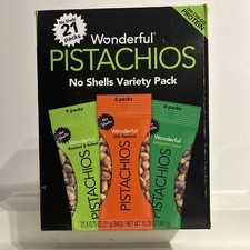 Wonderful Pistachios No Shells Variety Pack 0.75 oz., 21 pk. Great Price 2/26