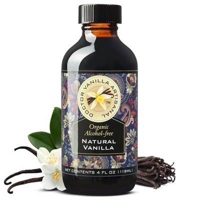 Organic Vanilla Alcohol Free Flavor, 4 fl oz  Madagascar Bourbon vanilla, 100...