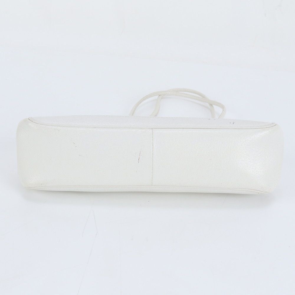 GUCCI 92725 Leather Kiss Lock Tote Bag Shoulder Handbag Silver Hardware White thumbnail 14