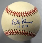 Don Larsen Signed American League Baseball Autograph 10-8-56 Inscription