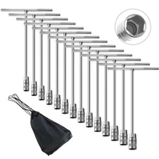 14Pcs T-Handle Wrenches Metric Socket Set, 6mm,-19mm Cr-V, Chrome Vanadium St...