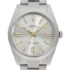 ROLEX Oyster Perpetual 41 124300 Silver bar Random Number second hand mens