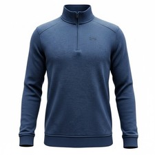 Under Armour Boys YXL Navy Blue Heather 1/4 Zip Pullover Sweatshirt Loose Fit