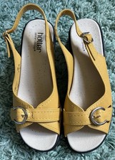 Image of BN Yellow Leather Size 6 Ladies Hotter Sandals Comfort Concept