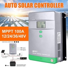 100A MPPT Solar Charge Controller 12V 24V36V 48V LCD Auto PV Max 5200W Parallel