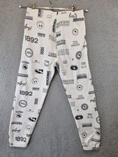 Abercrombie Fitch Sweatpants Kids 13/14 Fits 26x24 White Y2K All-Over Print