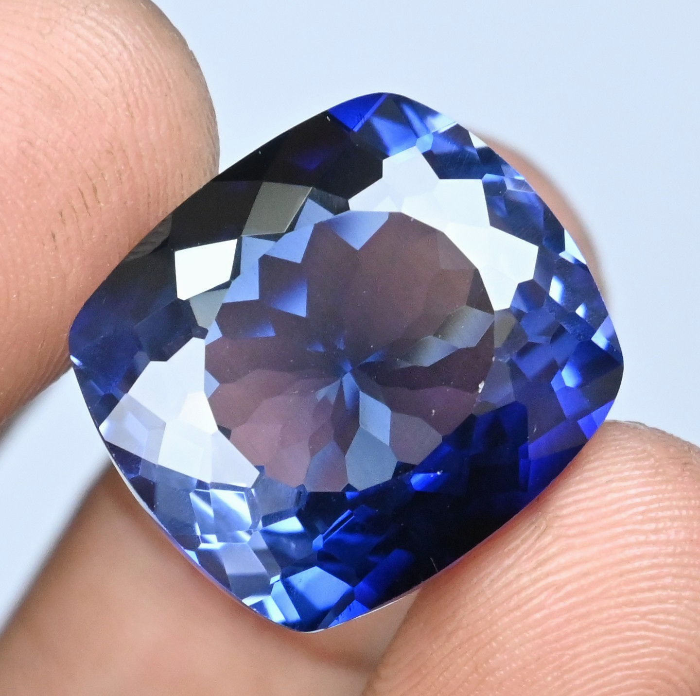 Natural Montana Yogo Sapphire 36.05 Ct Cushion Certified FLAWLESS Loose Gemstone