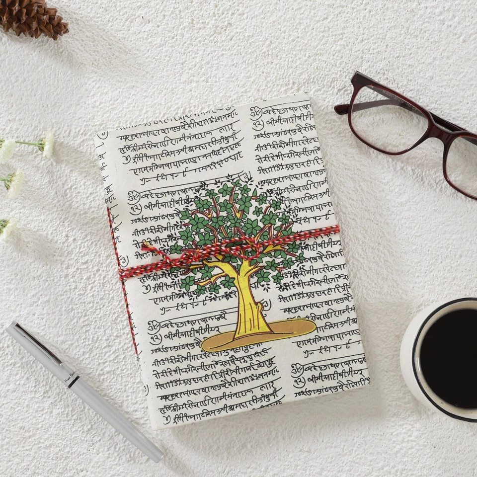 Large Hand Printed Journal Tree Handmade Gifts Diaries Diary Notebook 20x15cm - Image 2 of 4