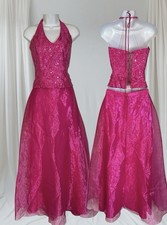 VTG Y2K Blondie Nites Prom Gown Maxi Skirt Halter Corset Back LaceUp Top Fairy 9