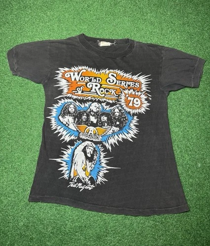 70s Aerosmith World Series of Rock T-shirt, Con 1970s vintage concert t-shirt, vintage, size S, single stitch, B+ condition