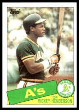 Rickey Henderson 1985 Topps #115 Oakland Athletics FREE SHIPPING AutographDen