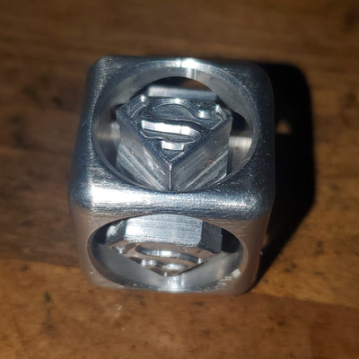 Billet Cnc Machined Superman Cube Key Chain