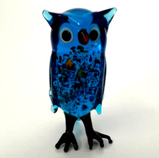 New Collection Murano Glass, Handcrafted Unique Owl Figurine, Size 1, Glass Art