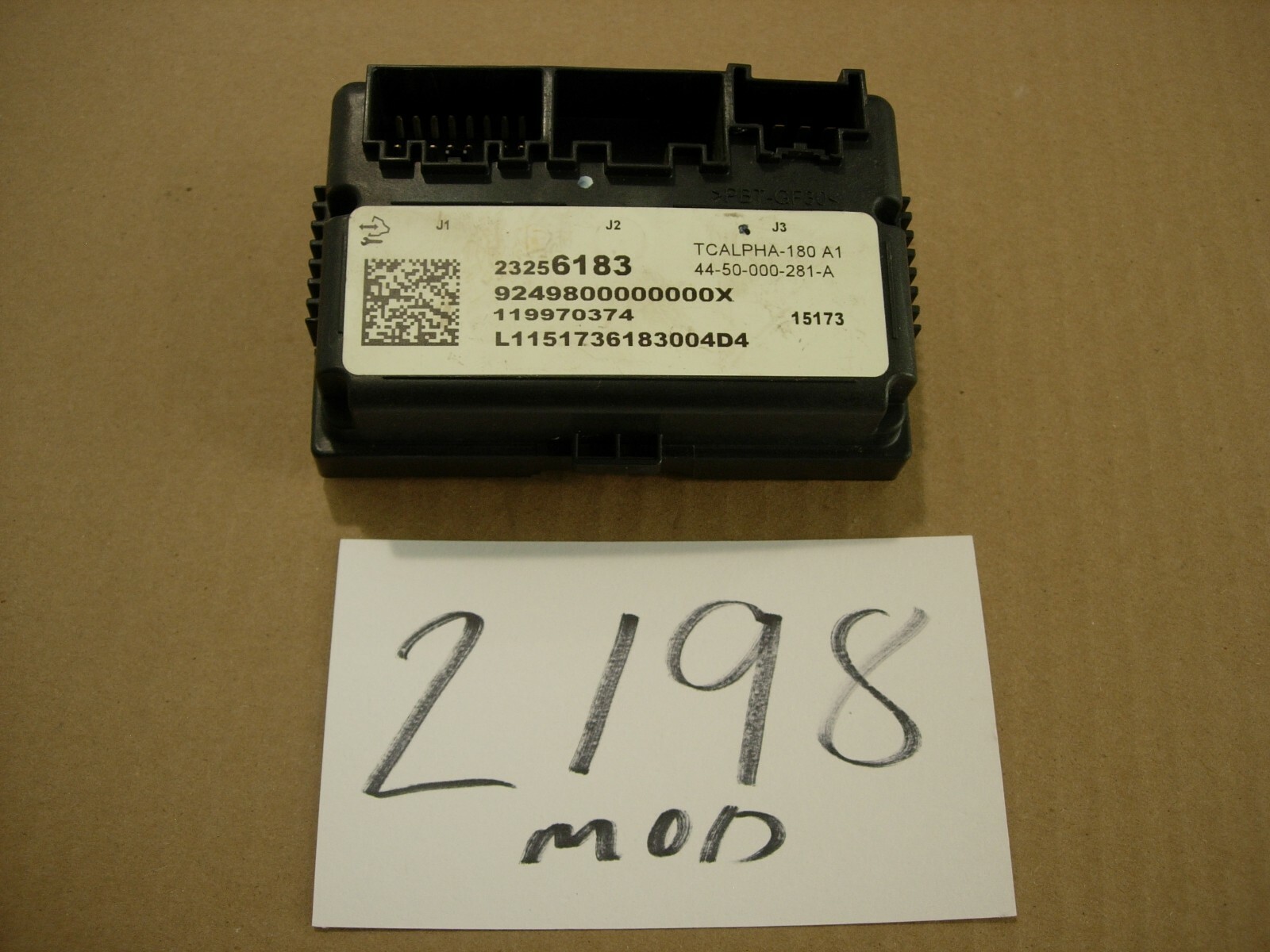 2016 Cadillac CTS Transfer Case Quarter Panel Control Module Computer #2198-MOD 