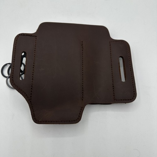 Multi-Tool EDC Belt Organizer Sheath Brown Flashlight Pen Holder Key Chain Clip - Picture 10 of 10