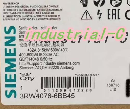 SIEMENS SIRIUS Soft Starter S12 432 A 315 kW 3RW4076-6BB45 - Foto 1 di 3