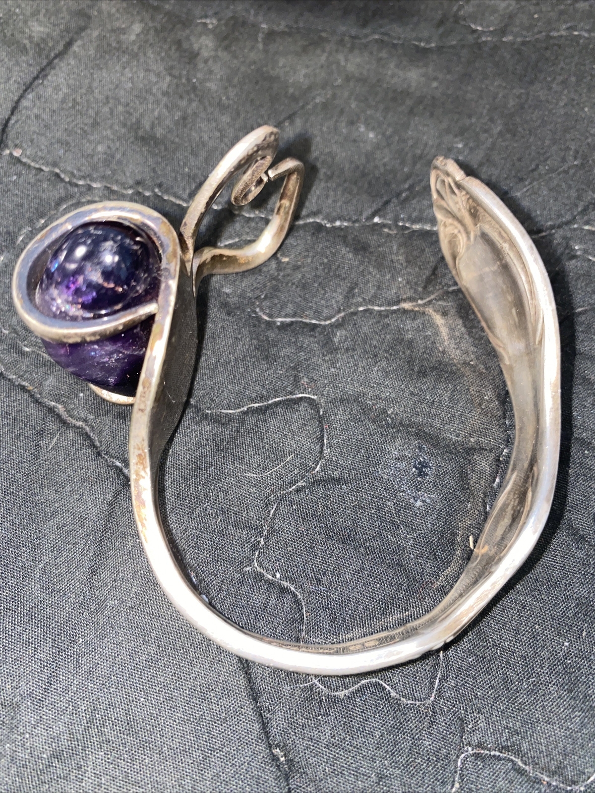 Vintage Silver-Plated Silverware Fork Bracelet LA… - image 2