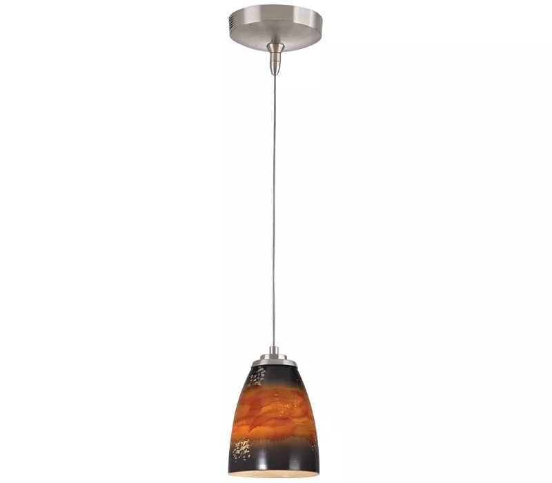 ELK Low Voltage Mini Glass Pendant 1 Light Halogen Brushed Nickel