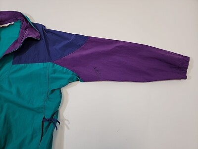 Vintage Columbia Windbreaker Jacket Mens L Radical Sleeve Full Zip 