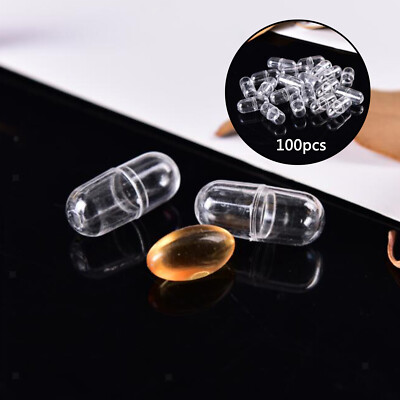 100er Set Mini Kunststoff Leere Klar Kapsel Pille für Lipgloss Kosmetik Zum Selbermachen