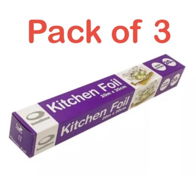 3x Küche Blechfolie Aluminium Rolle Gastronomie Verpackung Huhn stark 20m x 30cm