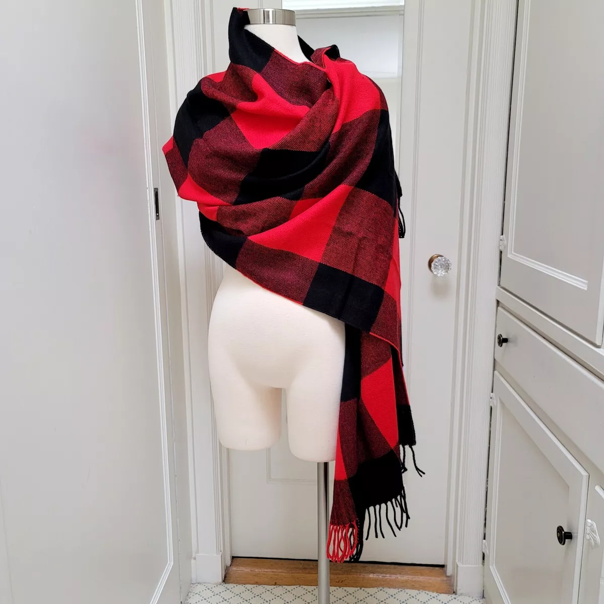 New J Crew Factory Women One Size Buffalo Check Plaid Scarf