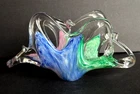 Vintage Murano Glassware Crystal Clear Napkin Holder Art Vase Italy 9x4.5"