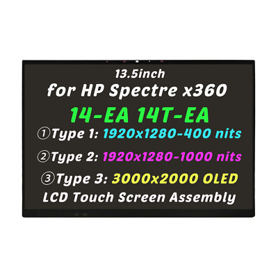 13.5in LCD Touch Screen Display Assembly for HP Spectre x360 14T-EA000 14T-EA100