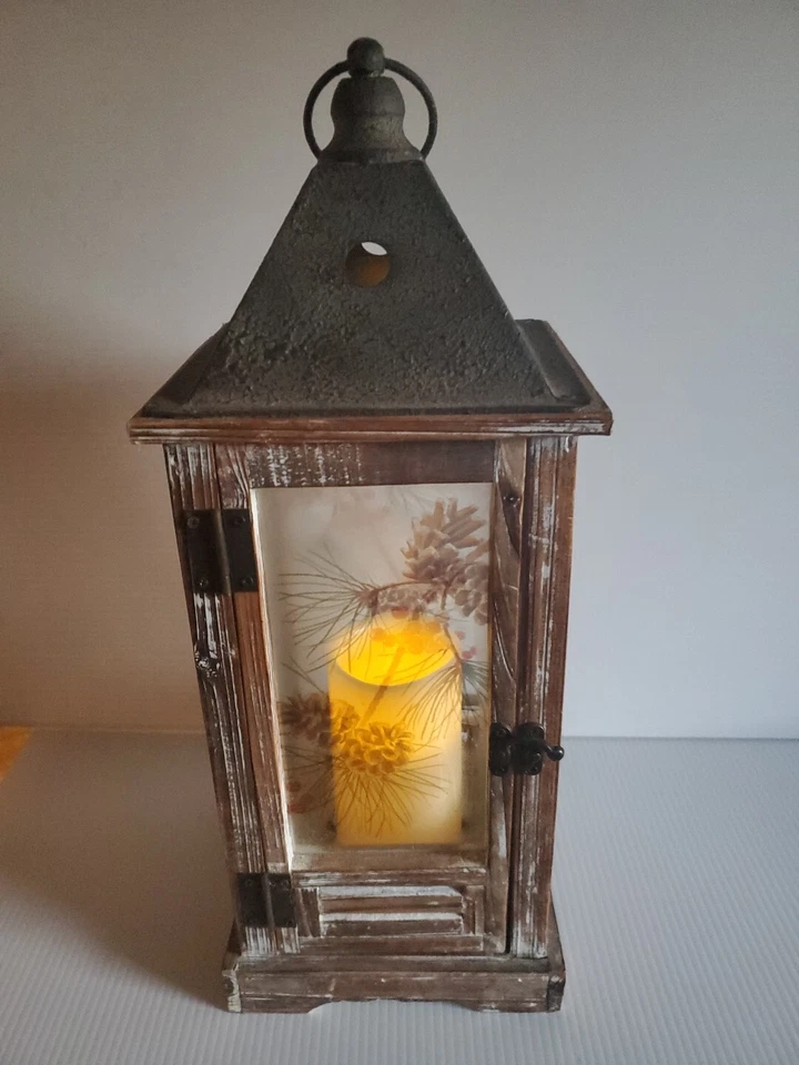18"x7" Indoor/Outdoor Flickering Flame Seasonal Ski Lodge Lantern-KOHL'S - Image 4 of 4