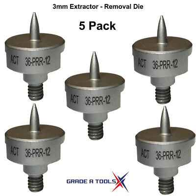 Aluminum Self Piercing Rivet Gun 3mm Extractor Removal Die/Mandrel(5 Pack)SPR-12