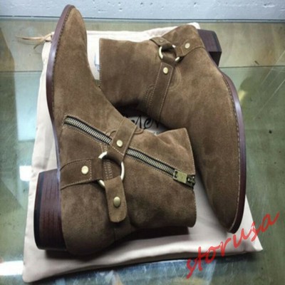 Vintage Mens CHELSEA BOOT Pointy Toe Real Leather Cuban Heels High