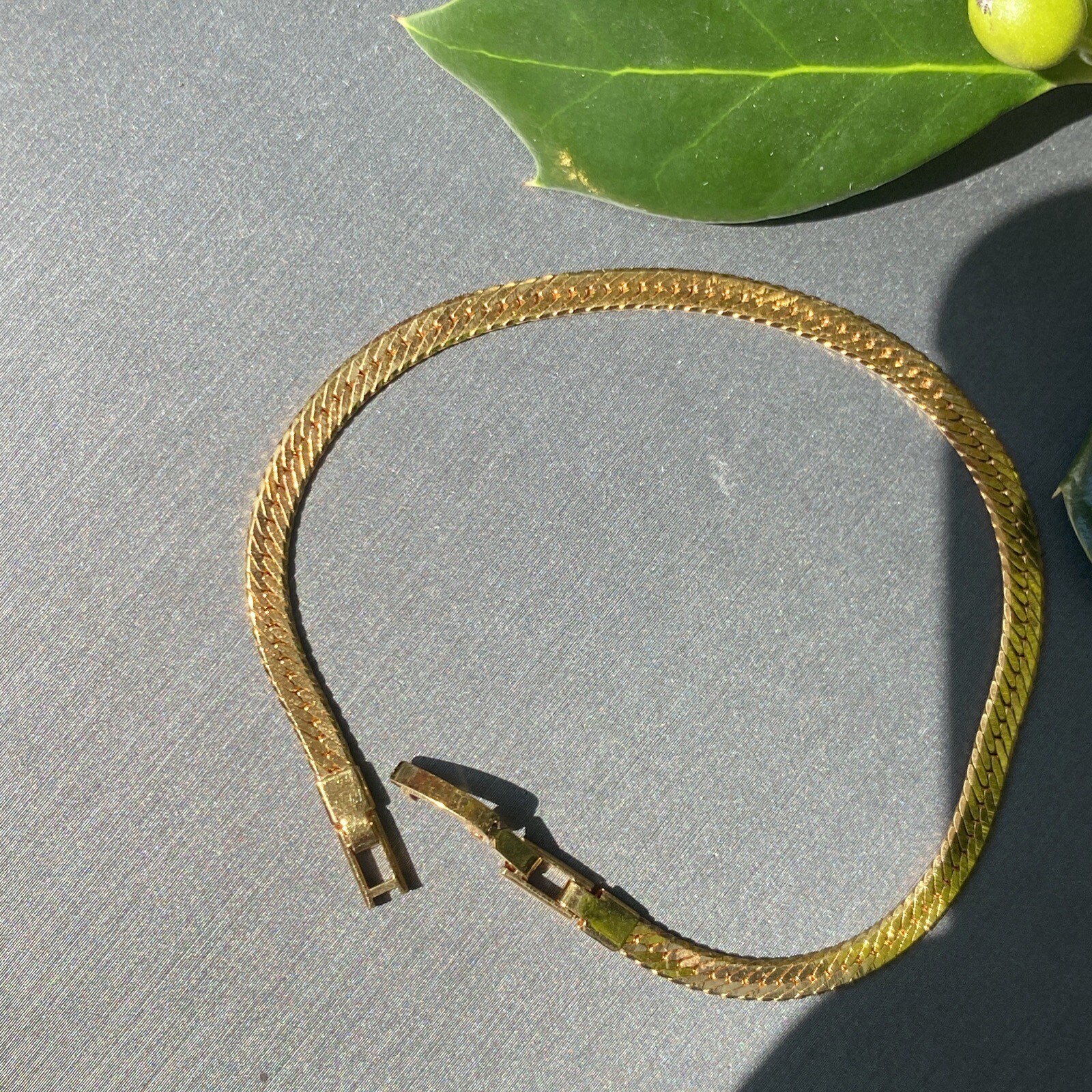 Vintage Bracelet Estate Jewelry Pre-Owned Gold Plated Foxtail Chain