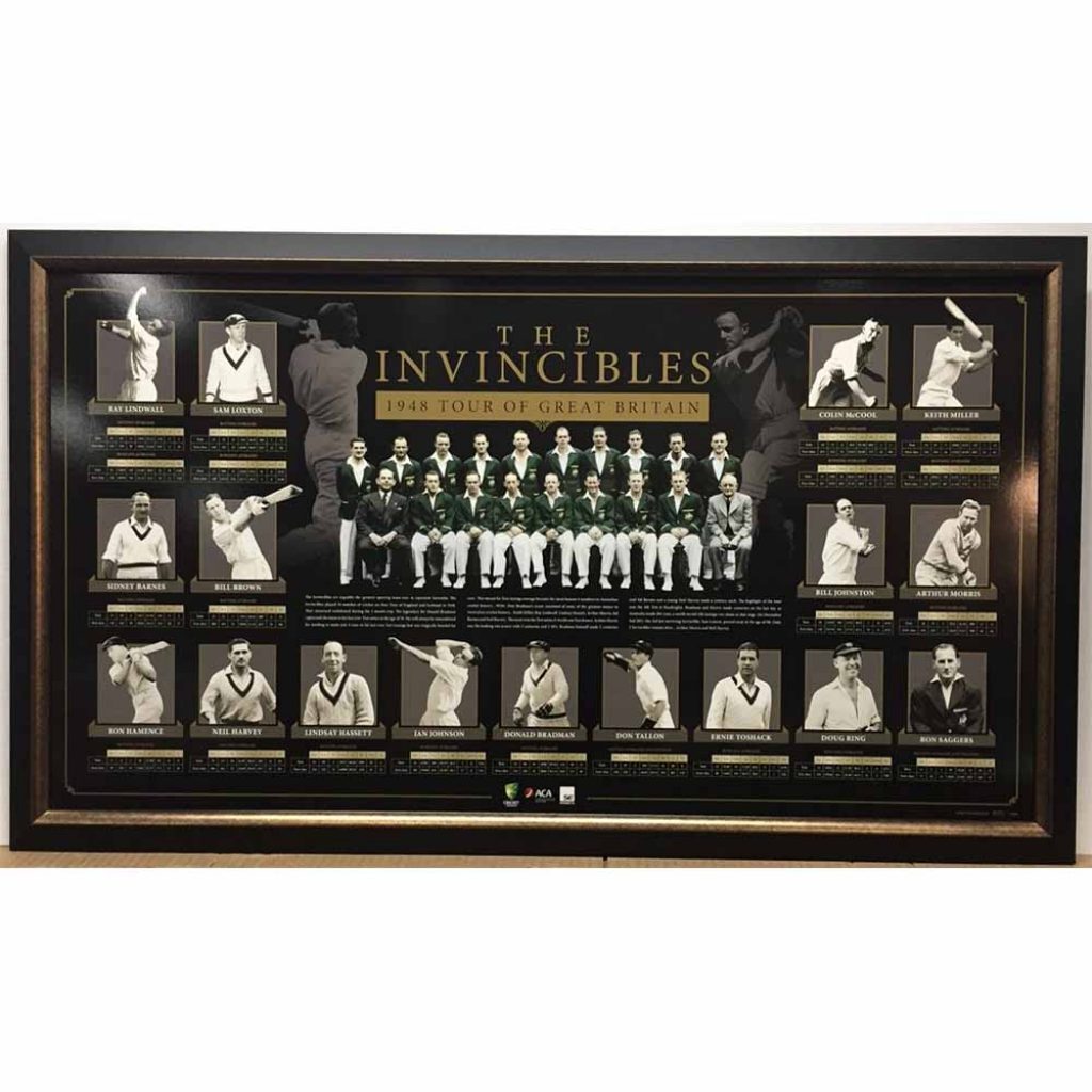 AUSTRALIA THE INVINCIBLES FRAMED CRICKET SPORTS PRINT BRADMAN MILLER MORRIS
