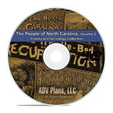 North Carolina NC Vol2 People Family History Genealogy 68 Books DVD CD