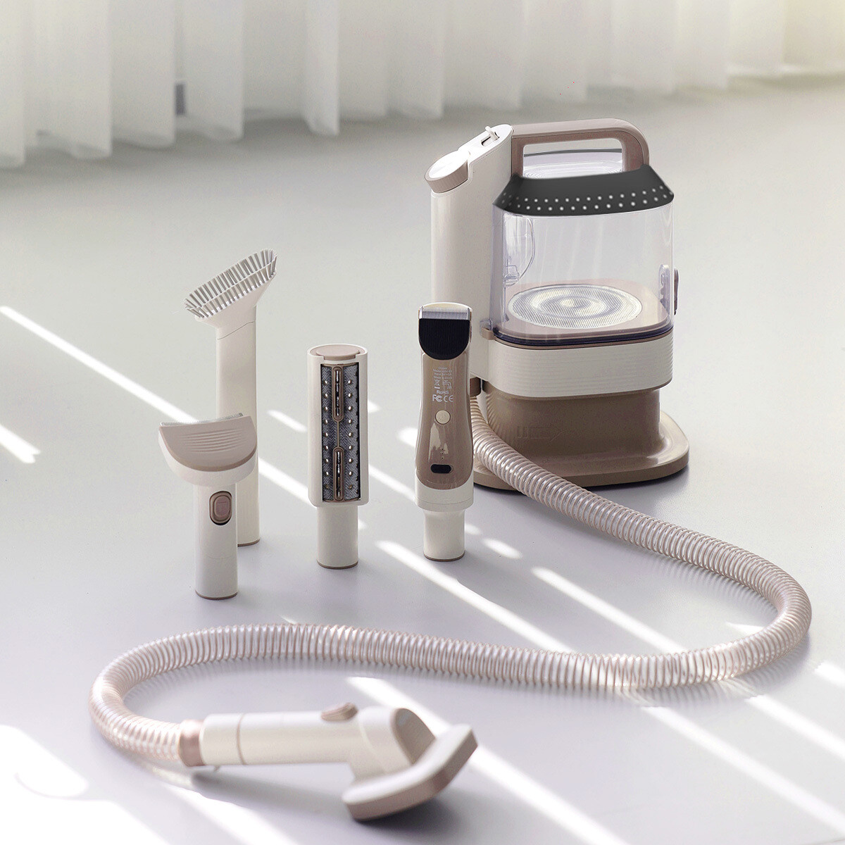 Freestand Pet Grooming Tool Pet Hair Deshedding Brush,Dog Brush Vacuum