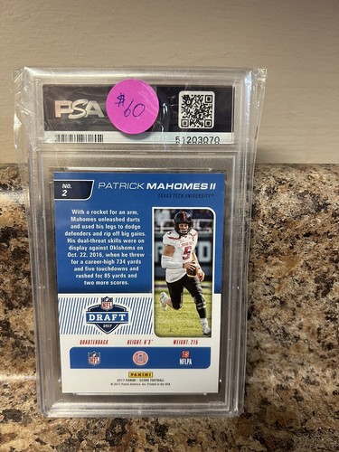2017 Panini Score Patrick Mahomes NFL Draft Rookie Card 2 PSA 9 EBay