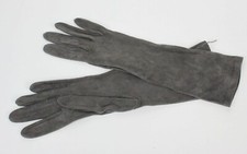 Vtg Saint Laurent Gloves Rive Gauche Velours Soie Naturelle Gray Long Dress 7