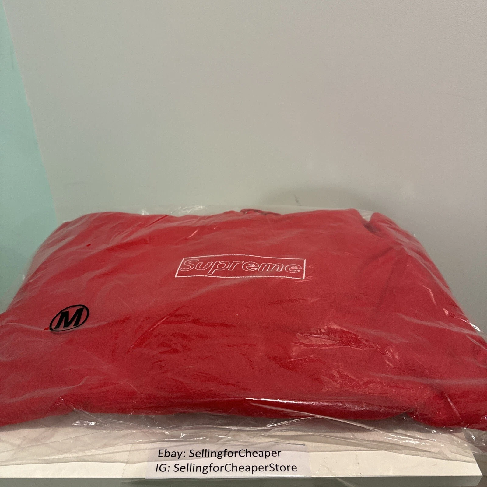 NUOVA felpa con cappuccio rossa Supreme x KAWS scatola di gesso logo Bogo taglia media 2021