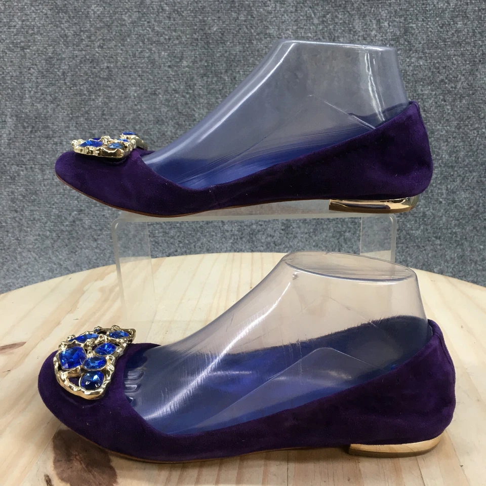 Zapatos Apepazza Mujer 6M Simba Ballet Piedras Planas Sin Cordones Cómodos Cuero Púrpura Foto 2 de 4