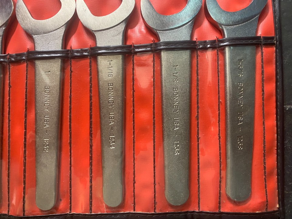 NOS VINTAGE UTICA BONNEY SERVICE WRENCH 8 PC SET USA RARE COLLECTABLE