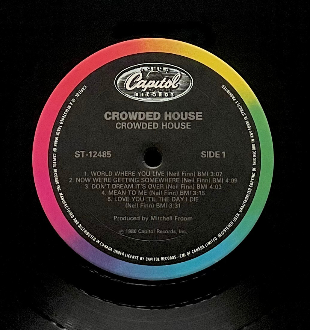 Vtg 1986 CROWDED HOUSE Album SELF TITLED Record 1ST PRESSING Vinyl