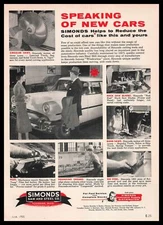 1955 Simonds Saw & Steel Fitchburg Massachusetts "Speaking Of New Cars" Print Ad